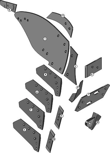 Explosionszeichnung Grégoire Besson Pflugkörper Typ TA-Nr-H6